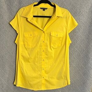 Zac & Rachel Sunny Yellow Short Sleeve Button-Front Shirt